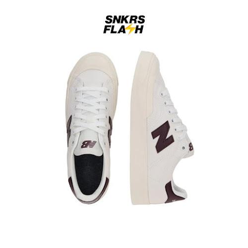 NEW BALANCE Bb 100 White Burgundy Sepatu Sneakers Unisex - BB100VTA - Size 37