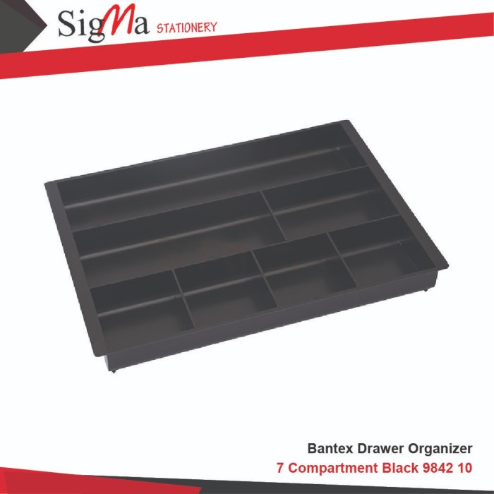 

BANTEX DRAWER ORGANIZER 7 COMPARTMENT BLACK 9842 10