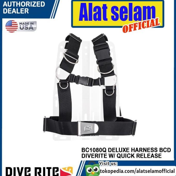 BC1080Q DELUXE HARNESS DIVERITE BCD DIVING DIVE RITE W/ QUICK RELEASE
