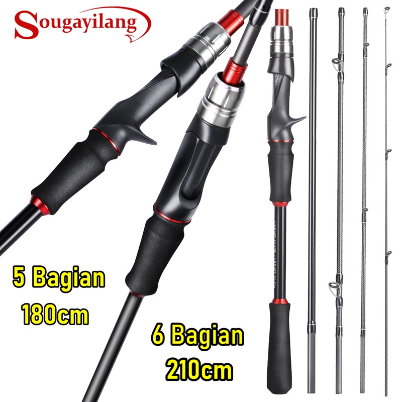 NEW Sougayilang 10-20LB Joran Pancing 5/6 Bagian 180cm 210cm Spinning Casting Joran BC