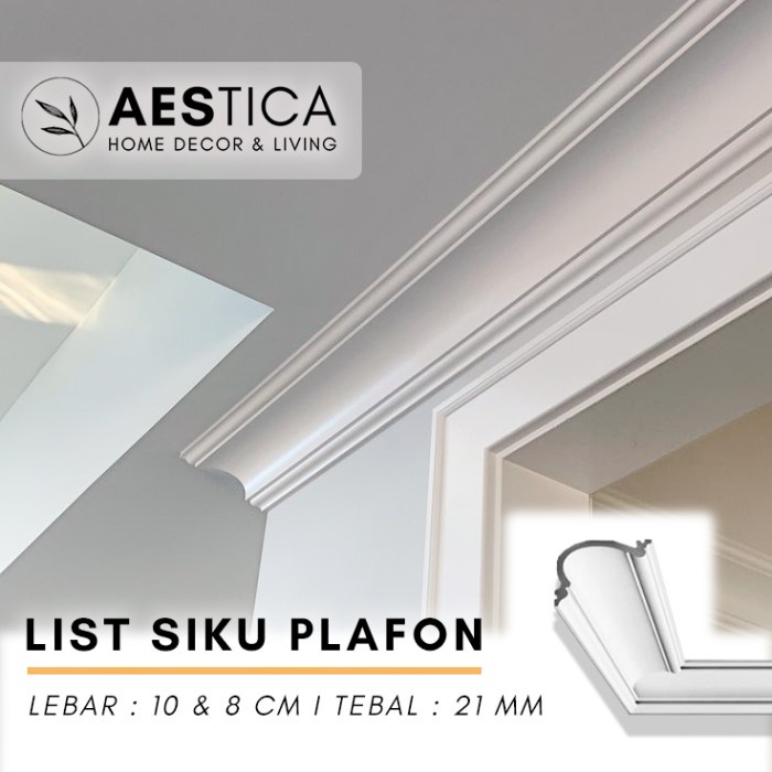 TERBARU Lis Siku Aksesoris List Plafon PVC Dekorasi Dinding Rumah AESTICA