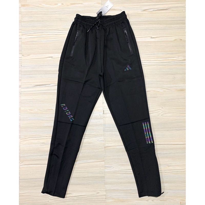CELANA PANJANG ADIDAS IMPORT TRAINING ZIPPER RUNNING PREMIUM HITAM