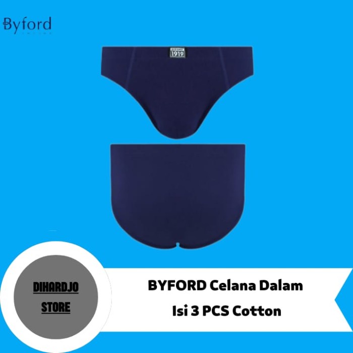 Byford Celana Dalam Pria Segitiga Brief Isi 3 Pcs Bahan Katun Asli 100%