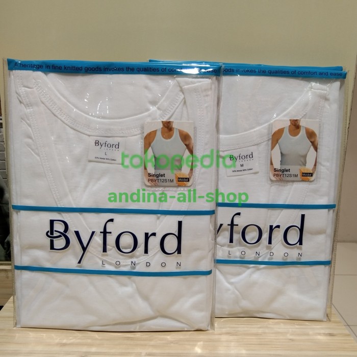 BYFORD kaos dalam singlet bahan serat daun cotton antibakteri isi1