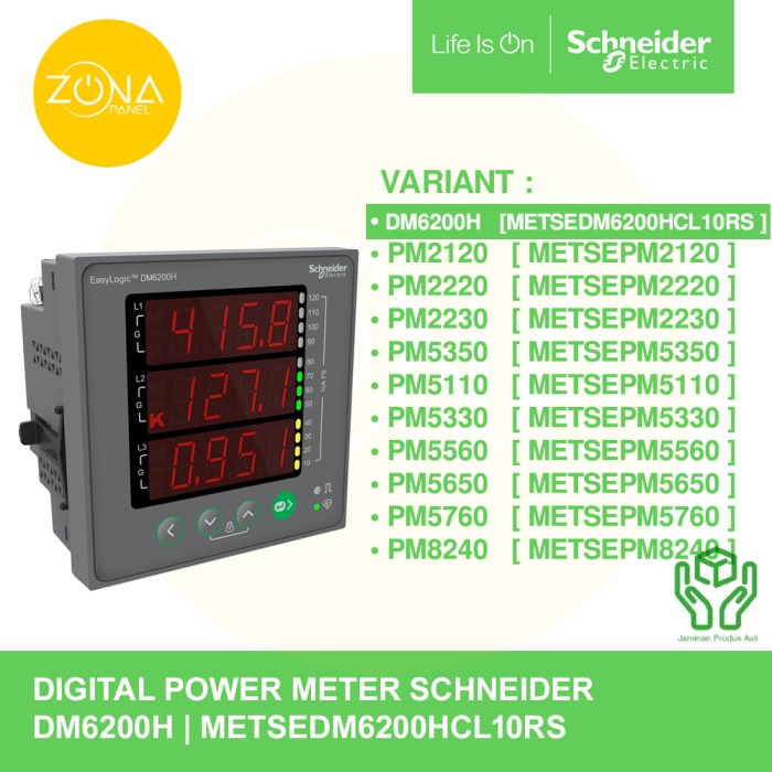 POWER METER SCHNEIDER DM6200 DM6200H METSEDM6200HCL10RS EASYLOGIC