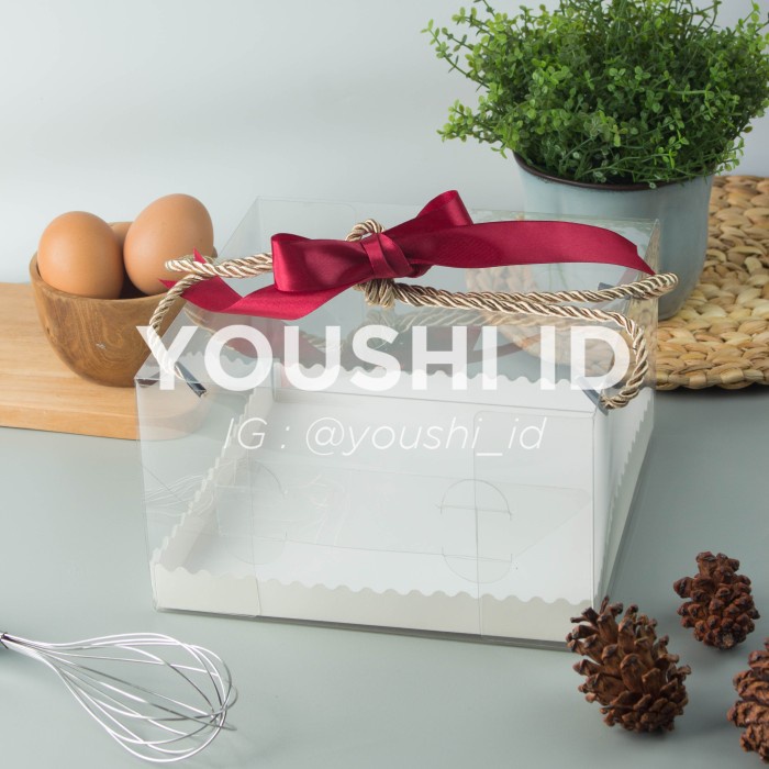 [slmn] - Dus Kue Tart Mika/Box Kue Tart Mika/Cake Box Dus Pudding Transparan