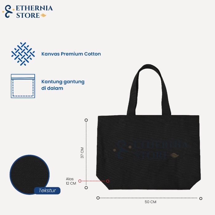 

TERBARU 50x37cm Tas POLOS JUMBO untuk Map Buku Gambar A3 Kanvas Tote bag TP330TB