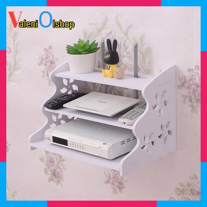 Meja Dinding TV DVD Remot PS Rak Dinding Rak Vintage 3 Susun