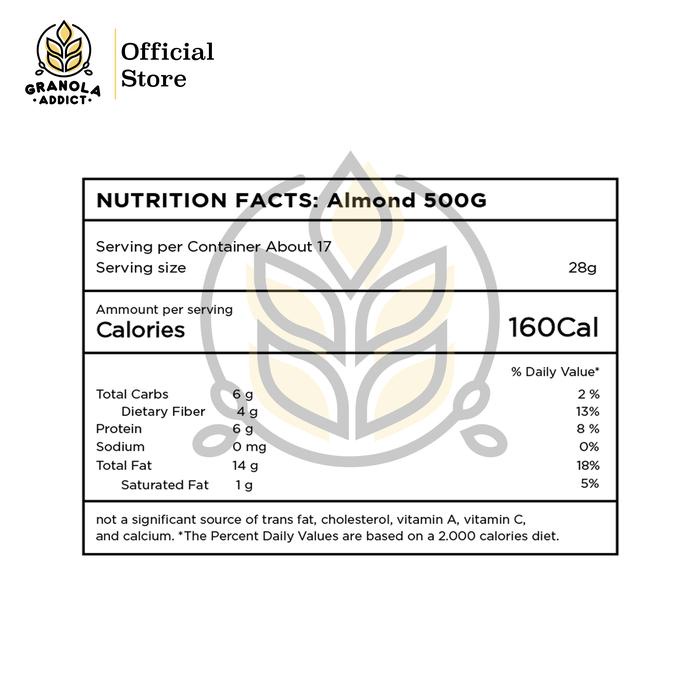 

terbaru !!! granola addict - roasted almond slice / irisan kacang almond panggang 500g ready