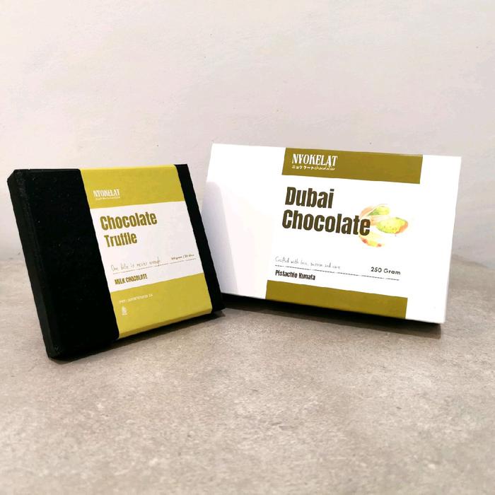 

terbaru !!! nyokelat dubai chocolate dan milk chocolate truffle food camilan cokelat ready