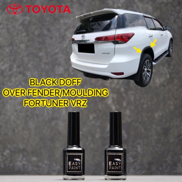 Cat Oles Mobil Black Doff Matte Over Fender Moulding Fortuner VRZ Hitam Dof Mate Dop Kulit Jeruk