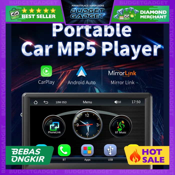 ROWE Multimedia Video Player Monitor Display Mobil Wireless Carplay Android Auto 7 Inch - RW539