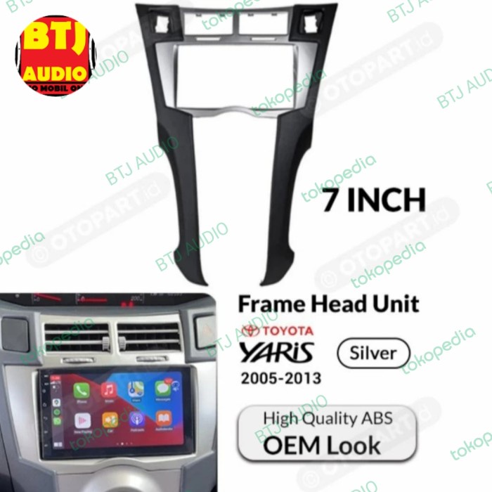FRAME AUDIO DOUBLE DIN TV MOBIL TOYOTA YARIS 2005-2012 UKURAN 7 INCH
