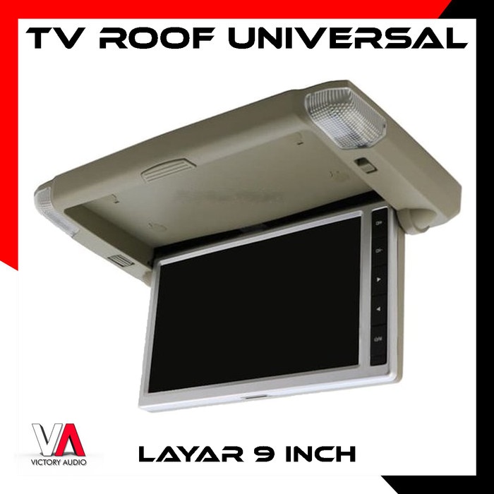 TV Roof Plafon Mobil UNIVERSAL Model Lampu ENIGMA 9 Inch IPS 1080p ORI