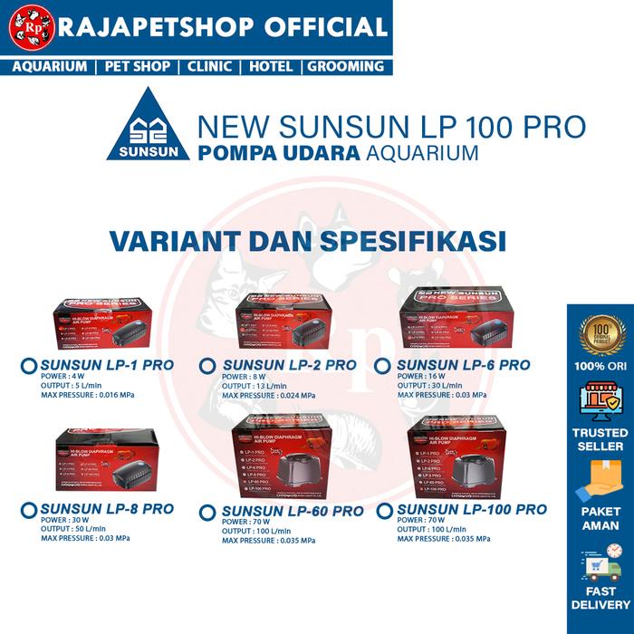 NEW SUNSUN LP 100 Pompa Udara Kolam Aquarium