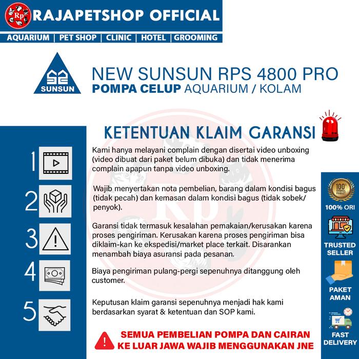 NEW SUNSUN RPS 4800 Pompa Air Celup Kolam Aquarium