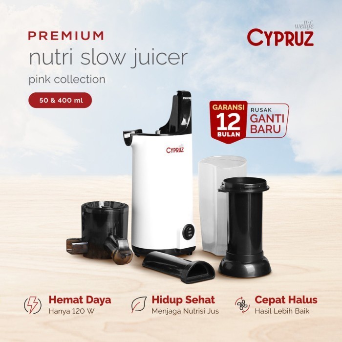 HOT SALE Cypruz Slow Juicer Pemeras Buah dan Sayur Listrik JR1000- Mini Slow Juicer