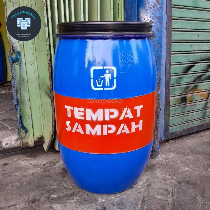 PREMIUM tong tempat sampah / gentong air dan drum/tong biru 60 liter