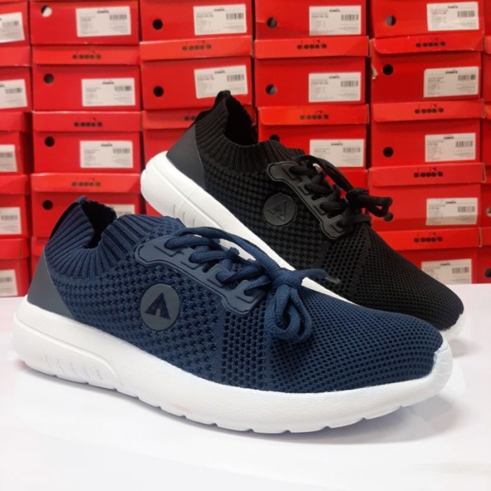 SEPATU SNAKERS PRIA AIRWALK JELTON BLACK / NAVY ORIGINAL 100% RINGAN