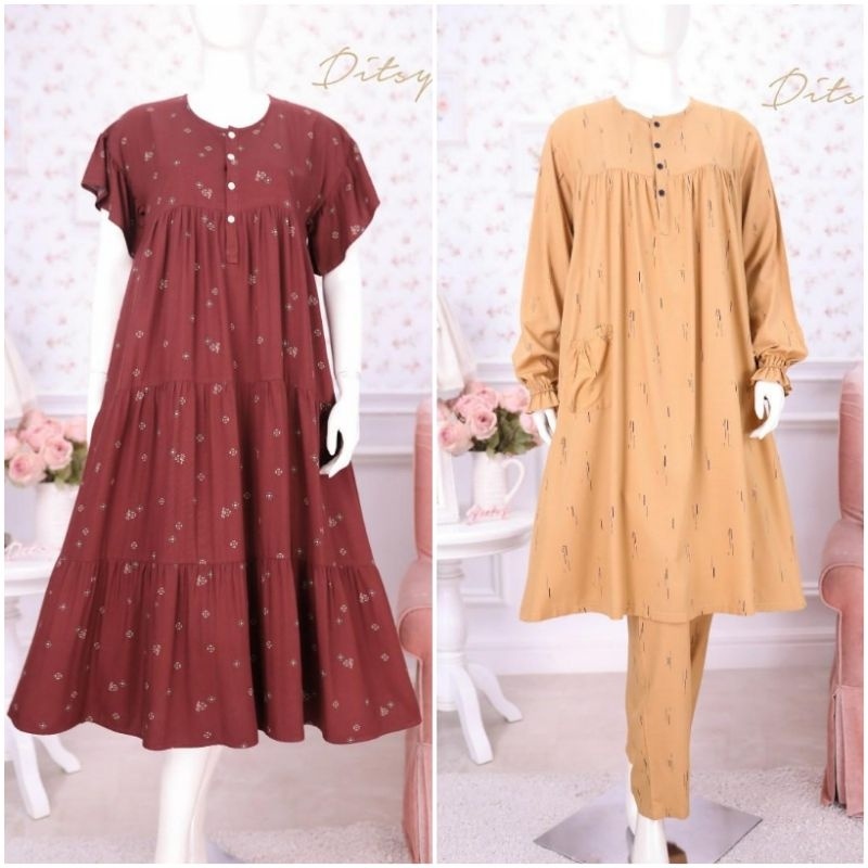 Ditsy Nightdress & Pajamas Tunik Edisi Feb 2025 Odessa Summer Izara Pajamas Ditsy Official PALING