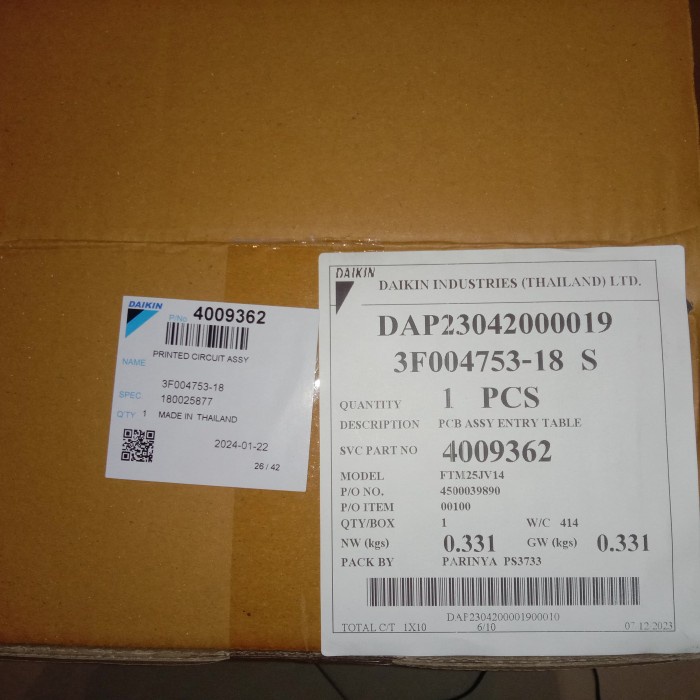 PCB Modul AC Daikin Inverter 1/2 3/4 1 PK Thailand FTM15JV14 FTM20JV14 FTM25JV14 Original