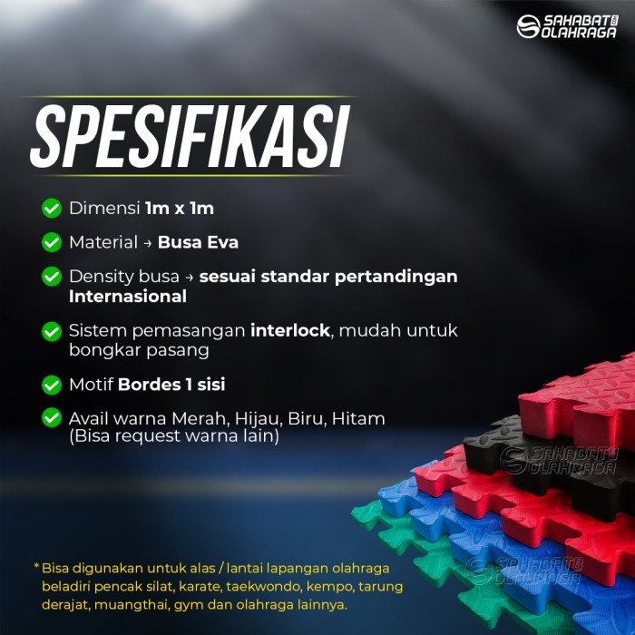 Matras Beladiri Puzzle 2,5 Cm (Merah).(karate,silat,taekwondo)