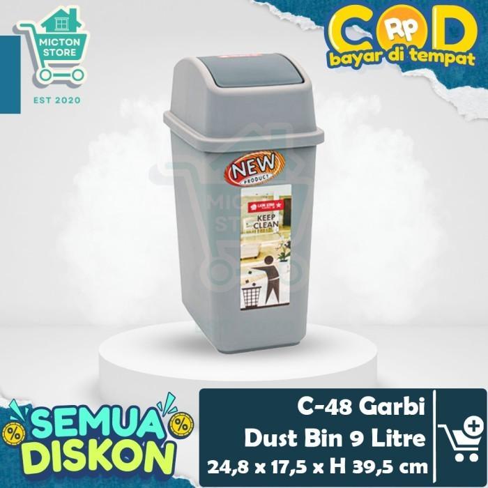 PREMIUM MICTON Lion Star C-48 Garbi Dust Bin 9 Liter Tempat Sampah Tutup Ayun Kamar Mandi Kantor