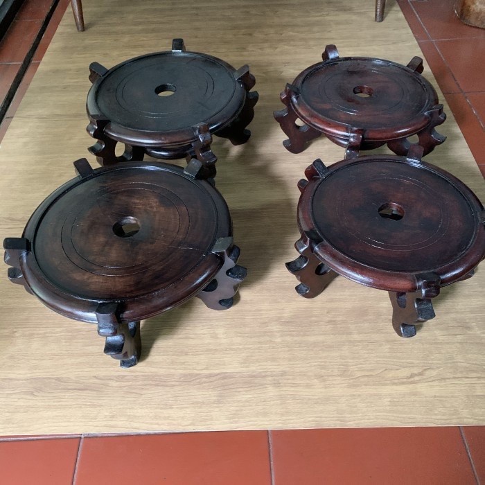 PREMIUM Dudukan pot tatakan guci meja kayu patung meja rupang jumbo besar 35cm