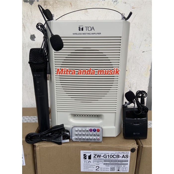 Speaker aktif wireless portable uhf usb sdcard caset toa zwg10cbas