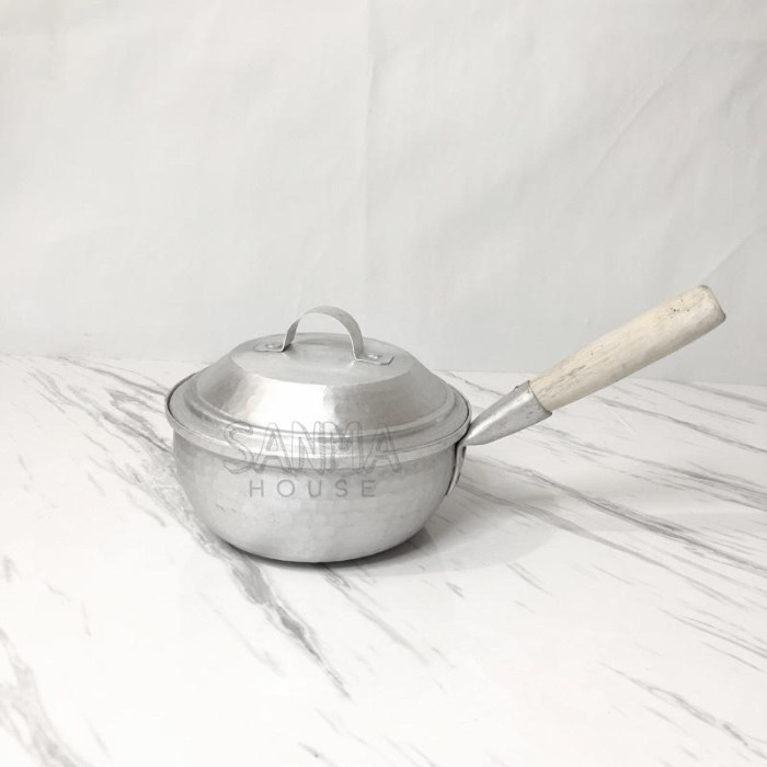 PREMIUM [Sanma] Panci Mie Panci Garut Tebal Original 100% Panci Pegangan Kayu