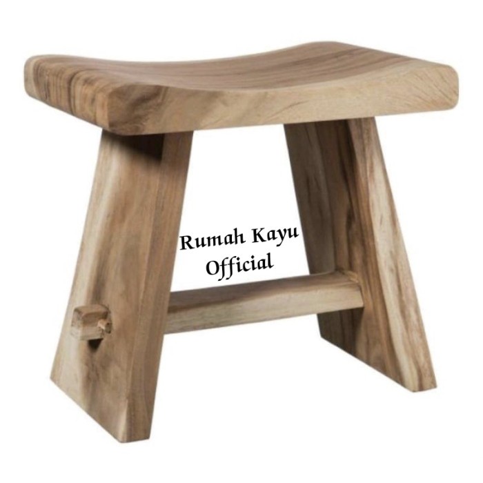 PREMIUM KURSI KAYU DINGKLIK BAR CAFE STOOL / KAYU TREMBESI / KAYU MEH / SUAR