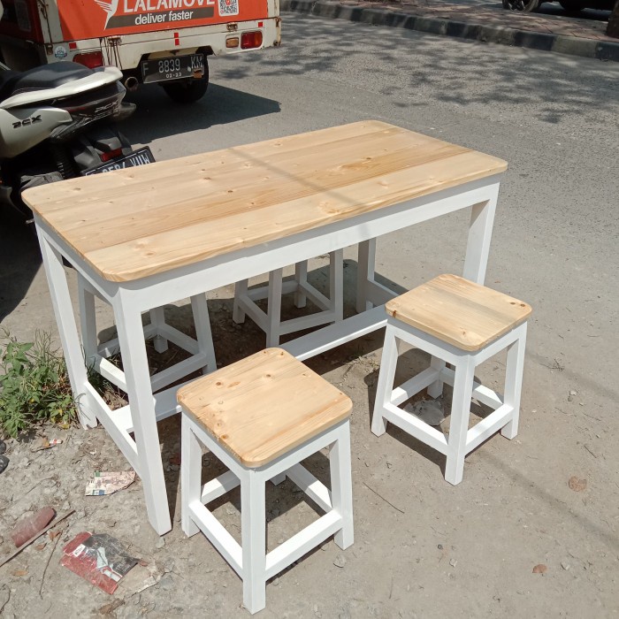 PREMIUM meja cafe, kursi cafe murah kayu jati belanda