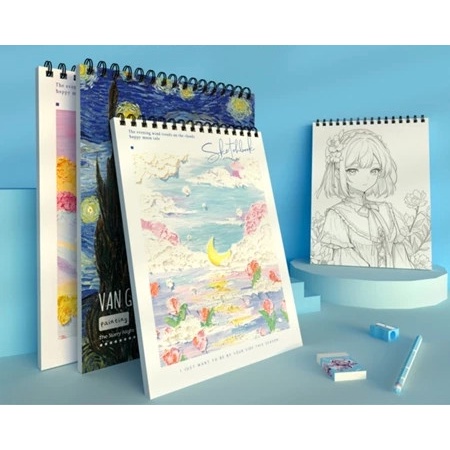 

Sketchbook A4 Aesthetic Buku Gambar Vertikal Jilid Spiral 45 Lembar/90 Halaman