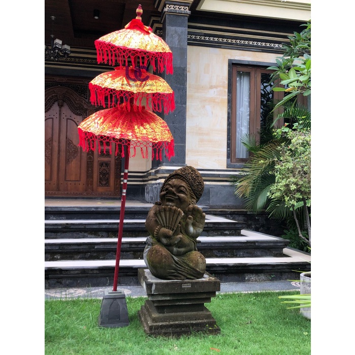 HOT SALE Payung Dekorasi Tingkat / Susun 3 Kain Satin Prada Khas Bali B