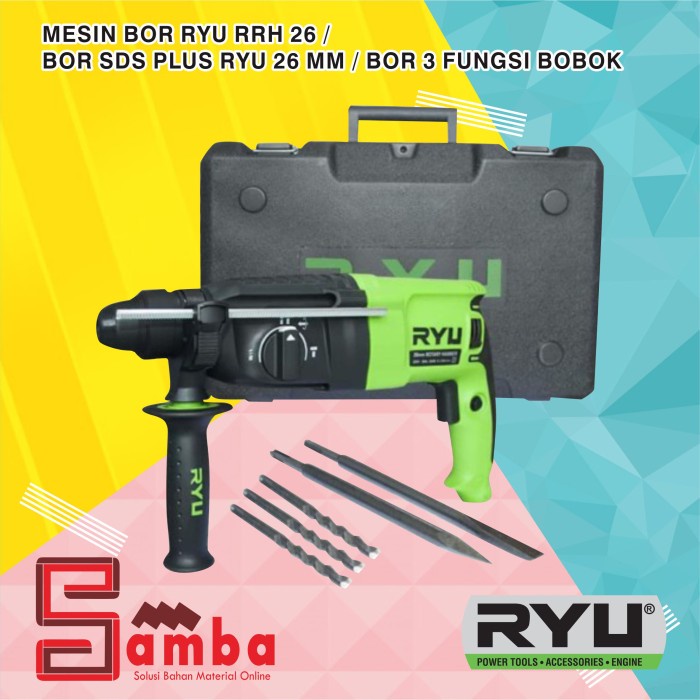 KHUSUS GOSEND MESIN BOR RYU RRH 26 / BOR SDS PLUS RYU 26 MM / BOR 3 FUNGSI BOBOK