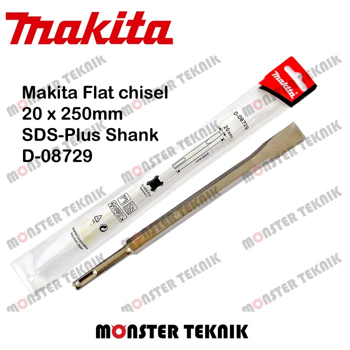 BISA E-FAKTUR Mata Bobok 20mm Makita Flat Chisel Pipih 20 x 250mm SDS plus D-08729
