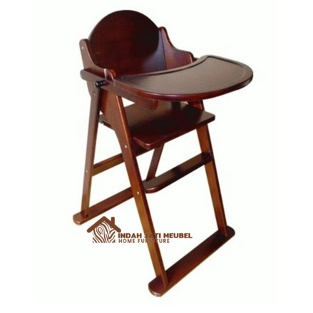 kursi makan bayi baby high chair kayu jati solid kokoh wooden high chair murah promo