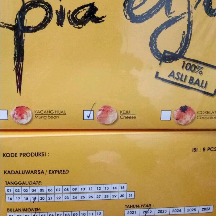 

Wdo - Pia Eiji Asli Bali Isi 8 Pcs Coklat Keju Mix Oleh Oleh Kue Pie