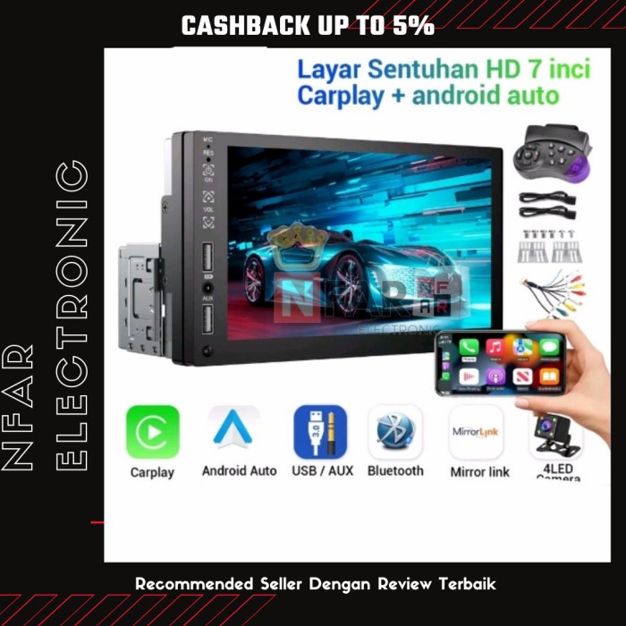 Headunit Bluetooth Single Din Android Head Unit Radio Car Universal