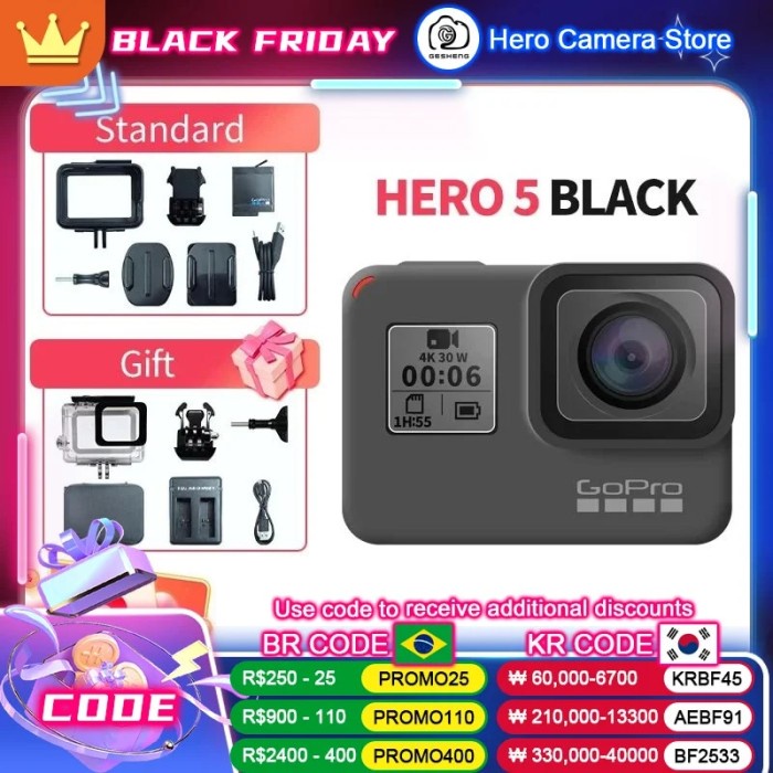 GoPro HERO5 Black Action camera Go Pro 4K 12MP Ultra High