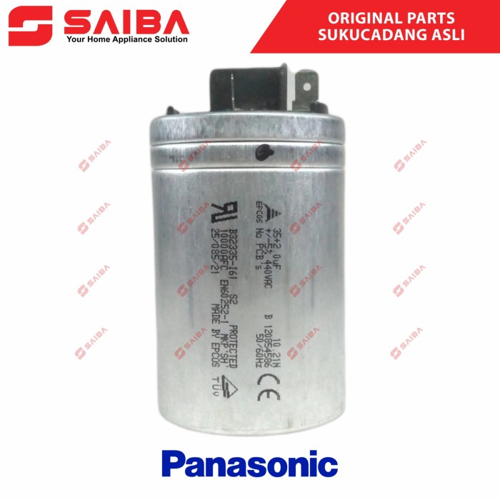 Kapasitor AC PANASONIC 1,5Pk (Capacitor Ac) Original Asli 35+2 uf