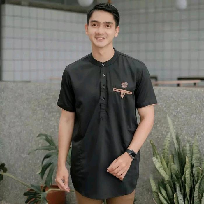 Baju Atasan Muslim Pria Dewasa Koko Kurta Warna Sage Full Kancing Terbaru Best Seller