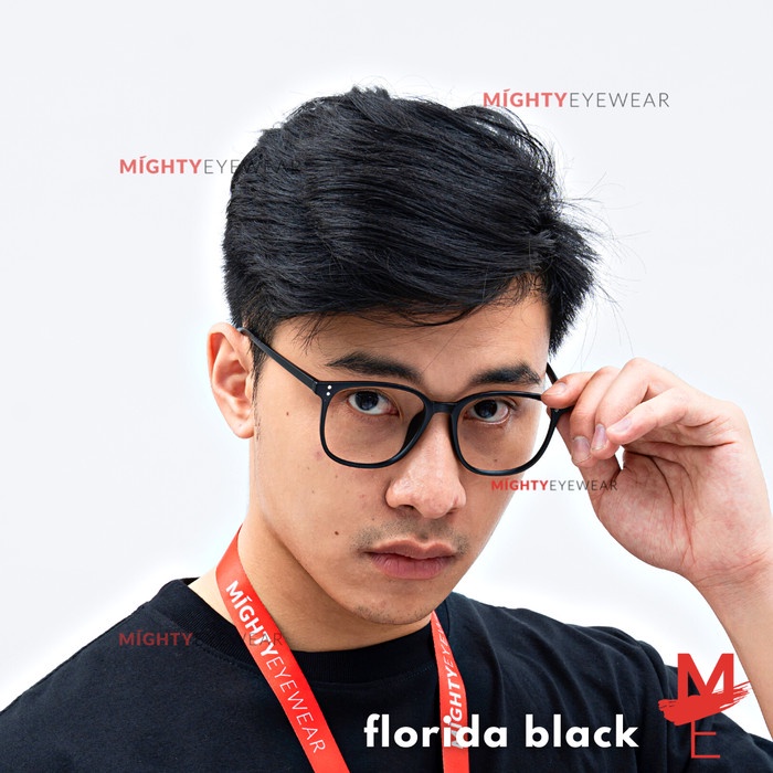 KACAMATA PHOTOCHROMIC ANTIRADIASI - Florida Black Pria kotak gaya