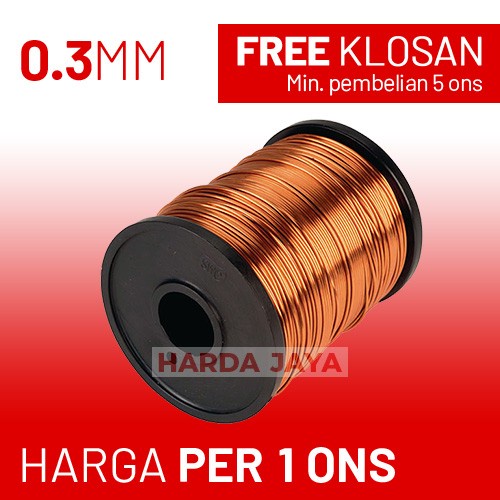 KAWAT EMAIL TEMBAGA 0.3MM - HARGA PER 1 ONS