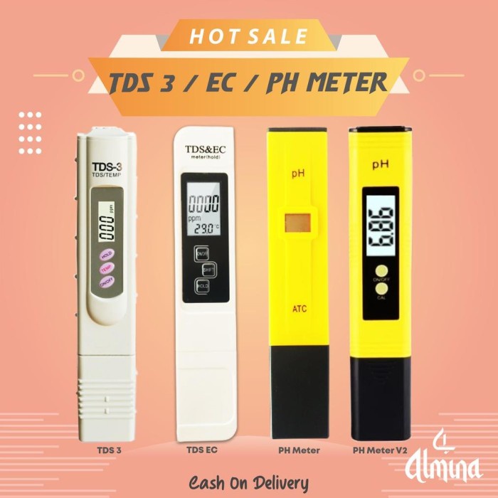 TERBARU PH Meter TDS Meter Hidroponik TDS 3 Alat Pengukur PH Air tds meter