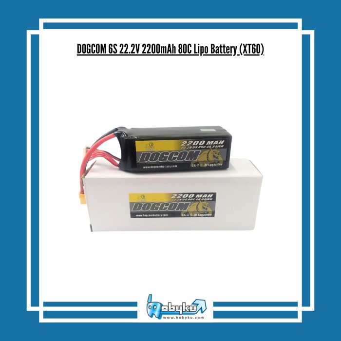 BARANG TERLARIS DOGCOM 6S 22.2V 2200MAH 80C LIPO BATTERY (XT60) COD