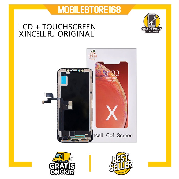 LCD FULLSET+TOUCHSCREEN IPHONE X INCELL (RJ)