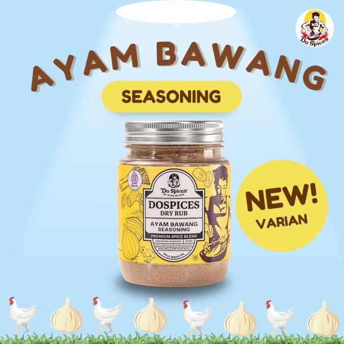 

Dospices Healthy Dry Rub Bumbu Marinasi Rendah Kalori [Ayam Bawang Seasoning] 100Gram Bumbu