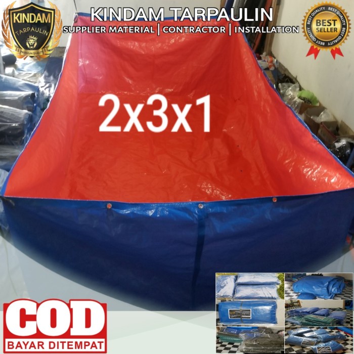 PREMIUM Kolam Terpal Ikan Kotak 2x3x1 COD Terpal Kolam Murah berkualitas
