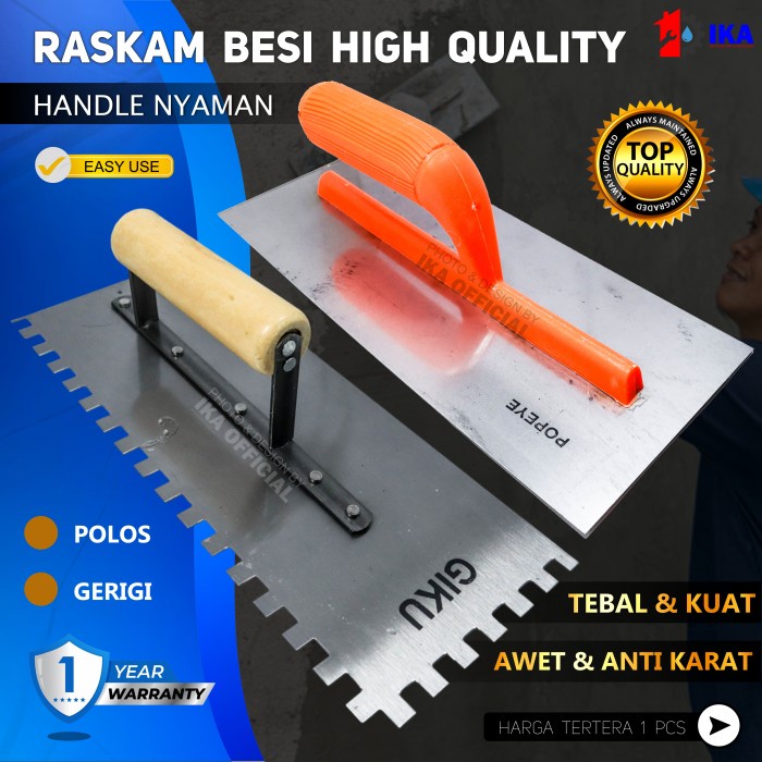 PREMIUM TROWEL IMPORT Plat Baja - Roskam Plester / Plastering Trowel Asli Stai